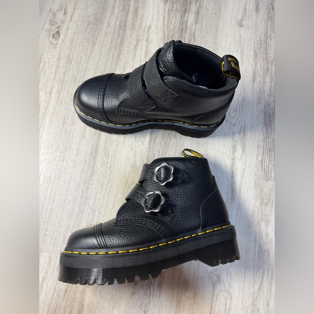 Dr. Martens Black Ankle Boots with Double Buckle